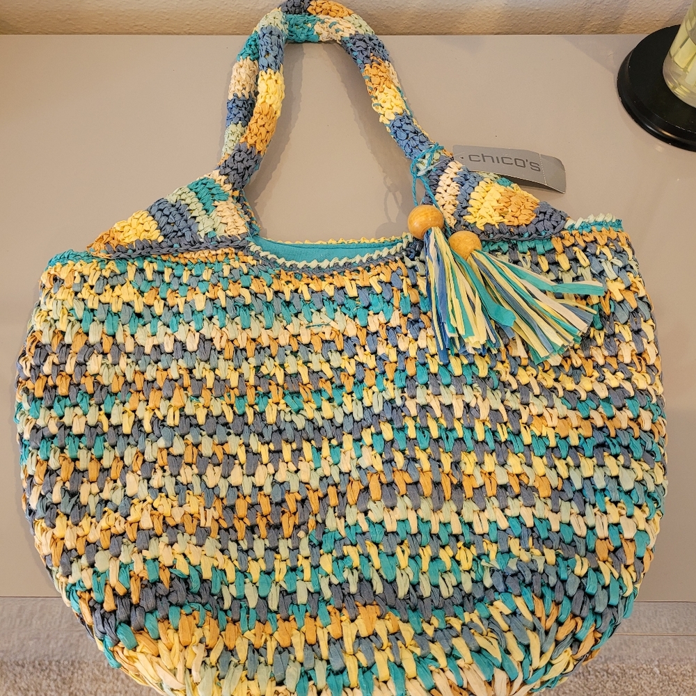 COPY - Straw Bag Tote Blue